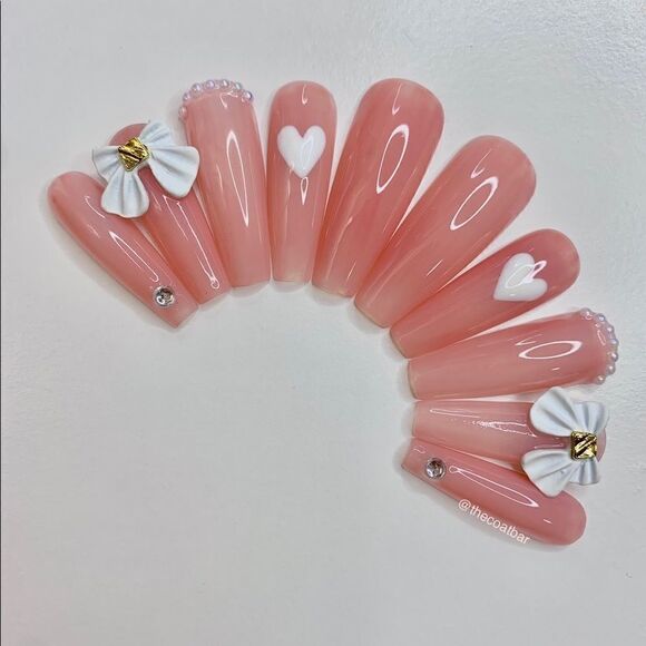 Light Elegant Custom Press On Nails | High Quality Nails | Handmade - Picture 1 of 11
